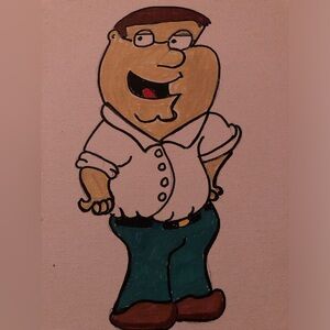 Cartoon Character Canvas Art in White and Green